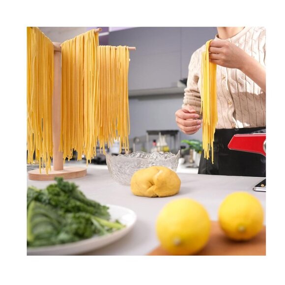 Pasta Drying Rack, Large Wood Pasta Rack Collapsible for Fresh Pasta Noodle Spag - Picture 4 of 6